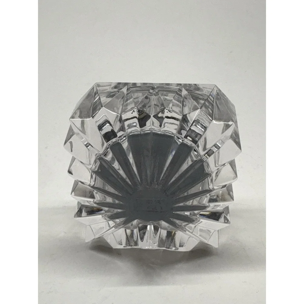 Vintage Mikasa Westminister Square Mantel Quartz Clock Lead Crystal *New Battery
